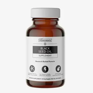 Just Ingredients Black Seed Oil Supplement - 1000mg Cold-Pressed Capsules for Antioxidant Activity - 30 Day Supply