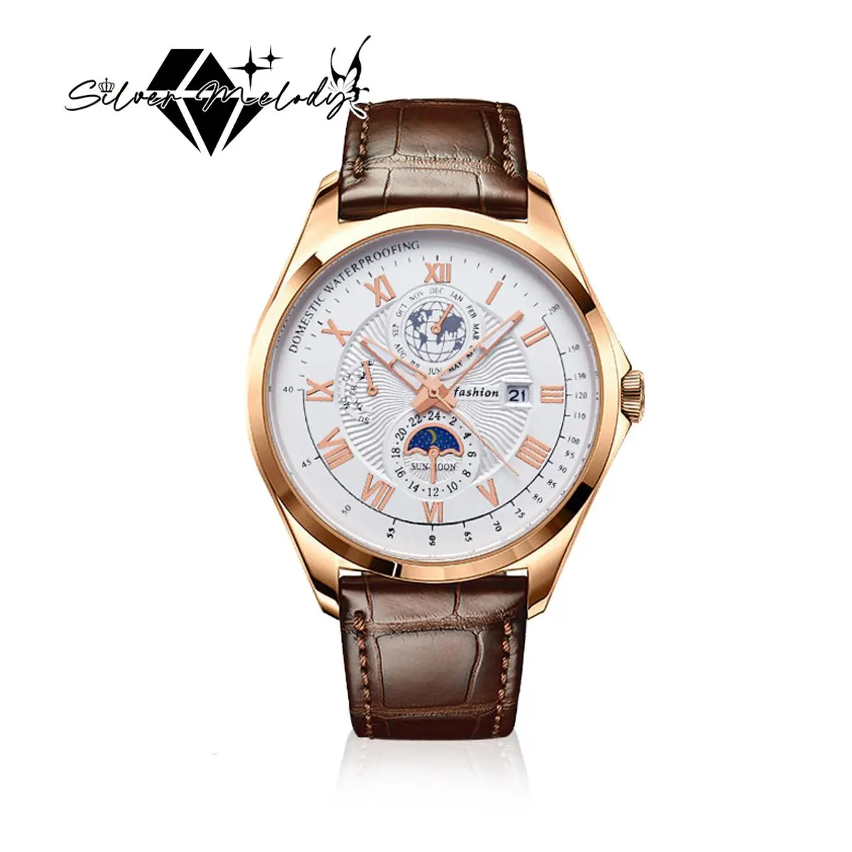SMelody Men's Business Leather Strap Watch, Business Casual Wristwatch, Masculine Wrist Watches