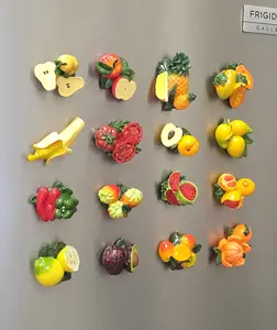 3D Fruit Fridge Magnet Set - Farm Fresh Magnets - Kitchen Decor Colorful Magnet - 16 pcs Fruit & Vegetable Refrigerator Magnets
