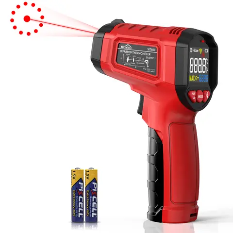 Infrared Thermometer Gun,DURFICST Laser Thermometer Gun -58℉～1112℉(-50℃～600℃) ,Non-Contact Temperature Gun with Adjustable Emissivity&Color Backlight for Cooking, Pizza Oven,BBQ,Fridge,Engine,HVAC