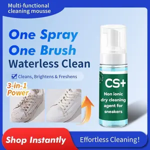 White Shoe Cleaning Mousse 1 bottle, Shoe Surface Cleaning and Stain Removal, Effective Stain Removal, Multi-Surface Shoe Care Kit