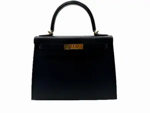 Pre-owned HERMÈS Epsom Leather Tote Bags Hermes Kelly 28 Black Epsom Gold Hardware Herbag Zip Toile Criss Viking Ecru Ebene 10 2600040233611