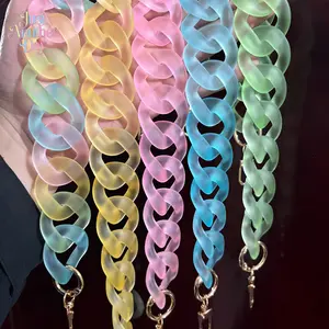 Matte Thick Acrylic Chain Strap, Multi-Use Chunky Rubber-Like Chain for Bags & Phones, Versatile Shoulder Lanyard