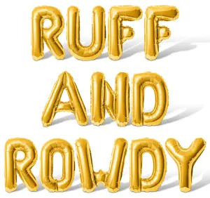 Letter Balloons - RUFF AND ROWDY 16" Inch Alphabet Letters Foil Mylar Balloon Dog Birthday Party Banner