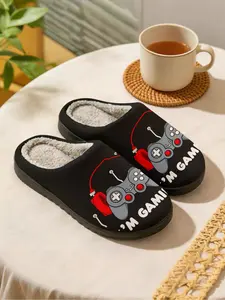 Must-Have Gamer Plush Slippers, Fuzzy Warm Slippers, Comfortable and Warm Gaming Shoes, Fashionable Footwear for Gamers, Stylish and Trendy Design