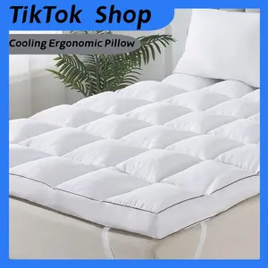 Sleepyhead Mattress Topper Queen Size for Back Pain Relief Extra Thick Soft Protector with 8-21" Deep Pocket & Down Alternative Filling Black Cooling Ergonomic Pillow - Side Sleepers