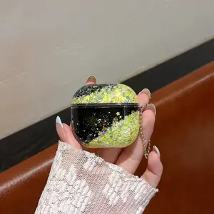 Luminous Glitter Quicksand Earphone Protective Case with Portable Bracelet, Exquisite Anti-Collision Anti-Fall Cover for Apple Airpods 1/2/3/4 & Airpods 3 Pro, Multiple Colors, Mobile Phone Accessory tiktokshopcreatorpicks