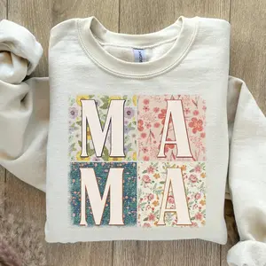 Floral Mom Sweatshirt, Mama Floral Sweatshirt, Coquette Bow Mama Sweatshirt, Mothers Day Gift, New Mom Gift For Mom,Springtime Mom Sweater