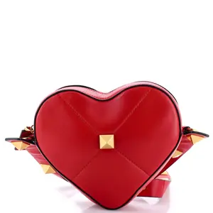 Pre-owned Valentino Leather Shoulder Bags Garavani Roman Stud Amore Shoulder Bag Quilted by Rebag