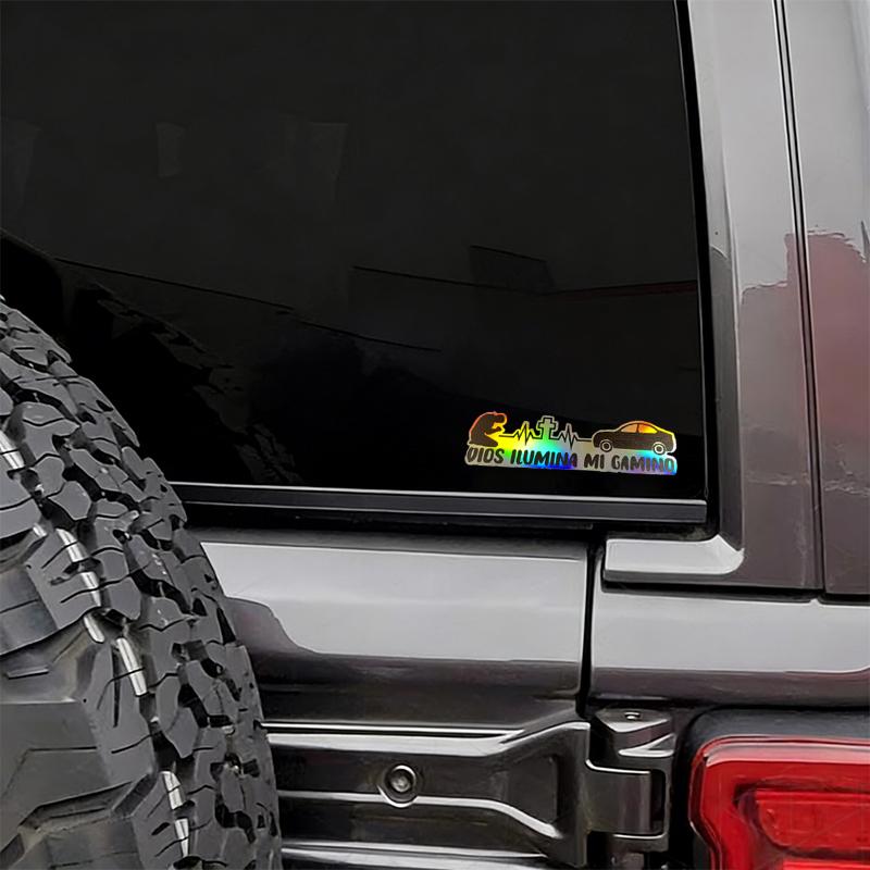 [Pack of 2] Car stickers, can be used to decorate car bodies and motorcycle helmets, laser reflective, creatively scratch-resistant, suitable for cars, trucks, SUVs, glass doors, windows, and refrigerators - multicolor -