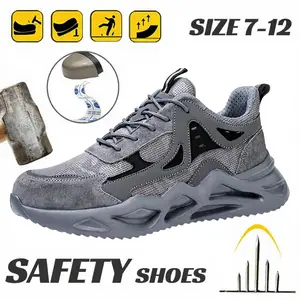 Composite Toe Slip-Resistant Safety Boots Puncture Proof Breathable Lightweight for All-Day Comfort