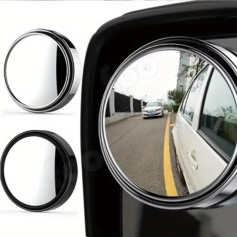 2PCS 360 ° rotary press type small circular rearview mirror for automobiles Large field reversing mirror blind spot Car Side Mirror Automotive Car Accessories