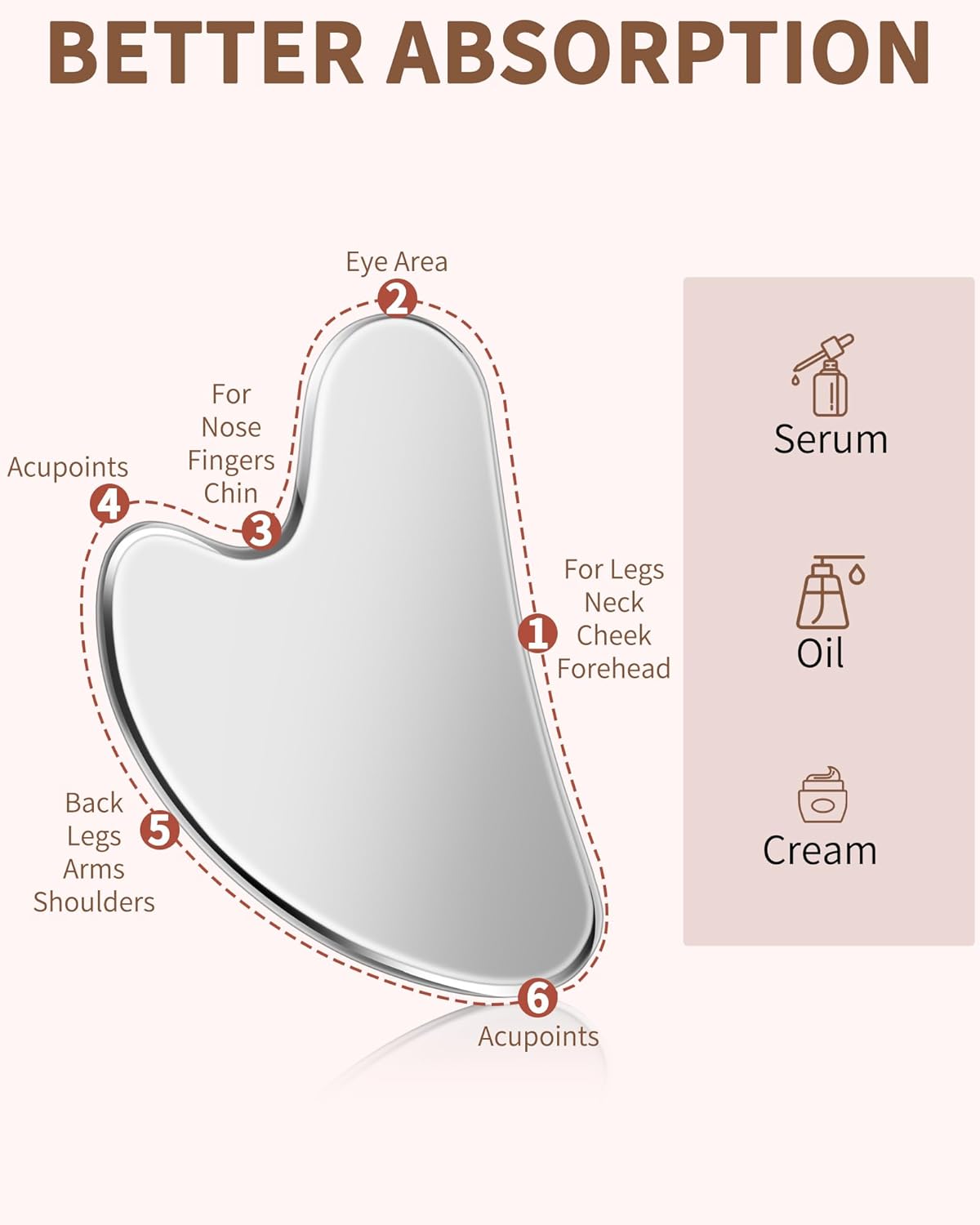 Professional Stainless Steel Gua Sha Tool for Facial Lifting & Slimming - Beauty Salon Style, Duith Leather Case, rable wIdeal for Daily Skincare Facial Daily Storage