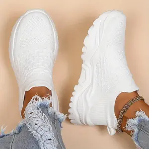 Women's  Lace Up Low TopCasual Sneakers shoes for health carre workers Nurse shoes for womenSummer Autumn Sneakers Comfortable Ankle SocksShoes Knitted Sports Running Shoes Back to School Season back to school shoes casual shoes without LACES