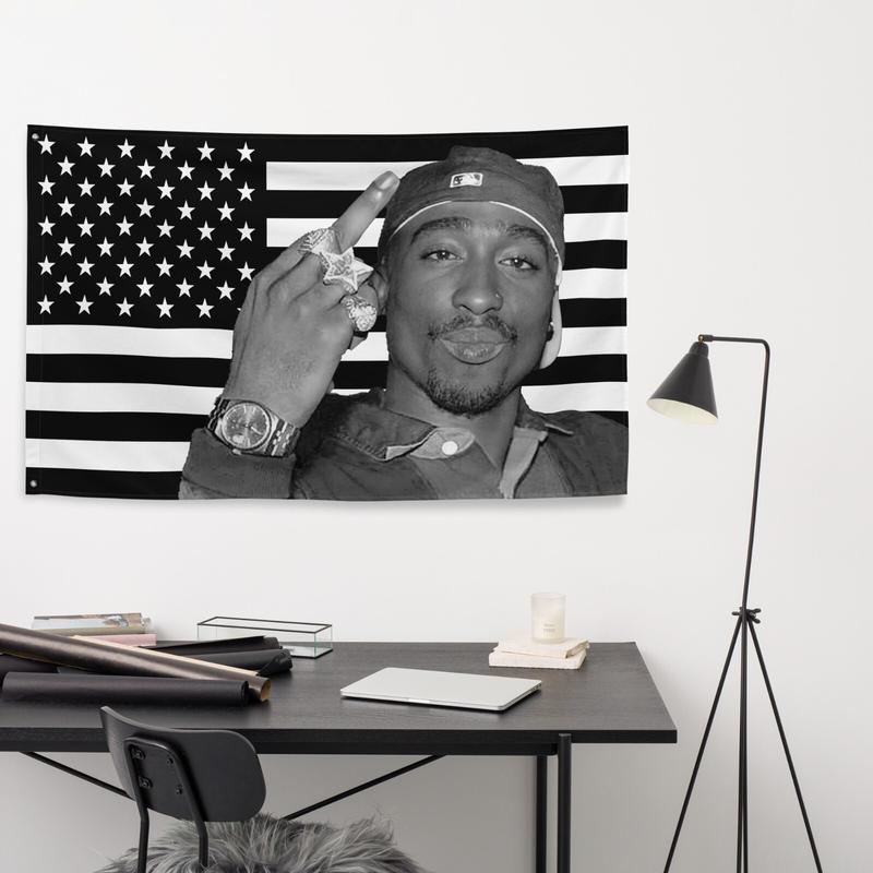 Tupac American Flag - Hip Hop Legend Tapestry 40in*60in Tapestry Decor