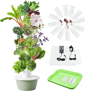 5.25ft Tall Hydroponics Growing System Tower, 9 Layers 36 Plant Spots Hydroponics Growing System Kit Tower, Vertical Hydroponic Tower for Indoor & Outdoor, Space-Saving