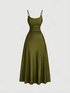Waist Ruched Swing Slip Dress,Summer Dresses For Women,Tea Party Dress