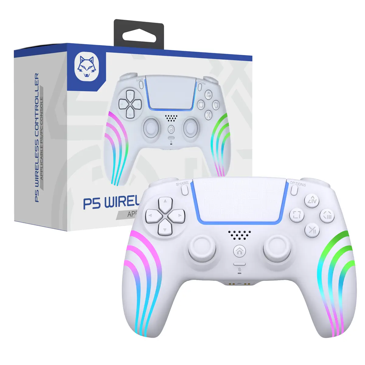 PS5 DualSense Wireless Rechargeable Video Game Controller - Chroma Pearl, DualShock, 3.5mm Jack, Built-in Speaker