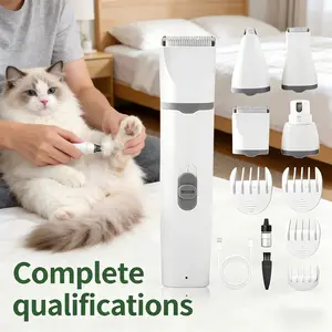 4-in-1 Electric hair clipper Pet Automatic Hair Clipper, suitable for small dogs, cats, etc., silent. Electric hair clipper trimmer ear rechargeable razor quiet