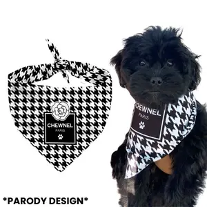 Fun Dog Bandana Parody Pet Accessory Plaid