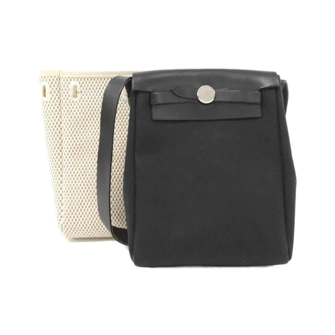Pre-owned HERMÈS Canvas Shoulder Bags Hermes Herbag TPM Toile GM Shoulder Bag