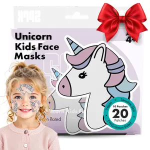 Unicorn Kids Face Masks - 1PK (20 Patches) for Cheek & Forehead - Safe & Clean Spa Patches for Kids - Unicorn Magic Skin Care