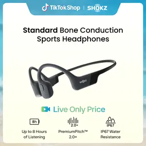 【Live only】SHOKZ OpenRun - Open-Ear Bluetooth Bone Conduction Sport Headphones, Sweat Resistant Wireless Earphones for Workouts and Running, Built-in Mic
