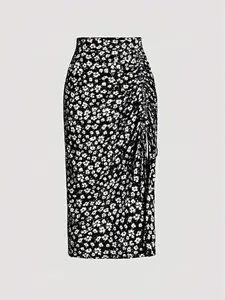 Women's Floral Print Skirt, Casual Fashion Long Skirt for Daily Holiday Vacation Wear, Ladies Bottoms for All Seasons, Flowy Casual Skirt, Boho Skirt