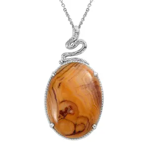 Crazy Lace   Stainless Steel Solitaire Pendant Necklace for Women Jewelry Size 20" Ct 31.57 Birthday Christmas Gifts for Women