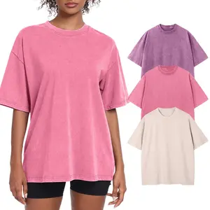2/3 Pack Unisex Acid Wash Oversized T-Shirt, Vintage Cotton Short Sleeve Tee, Casual Loose Streetwear Summer Sports Tops for Women Men