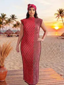 Elegant Chain Print Robe Set, Hooded Shawl + Long Silk Scarf, Women's Beach Cover Ups, Swimsuit Cover Up, Swimwear Coverups, Sun Protection, All Seasons