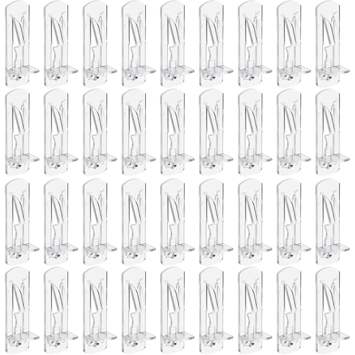 36 Pcs Plastic Locking Shelf Pins, Cabinet Clips Locking Support Pegs, Fits 7.9mm Hole & 3/4 Inch Thick Shelf, Perfect for Kitchen Cabinet Furniture Book Shelves