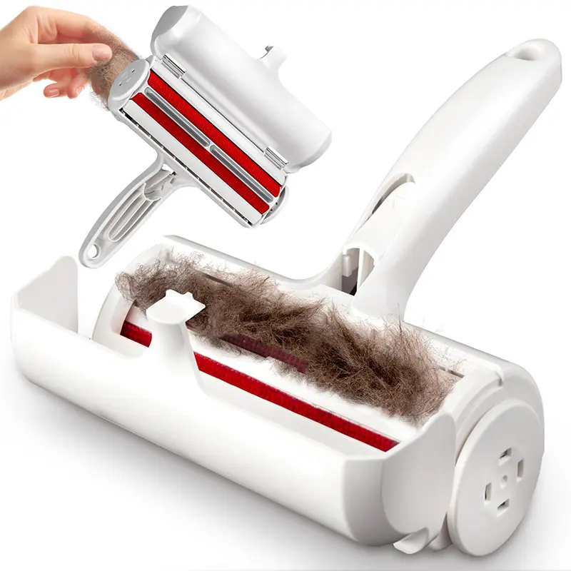 Roller Pet Hair Remover and Reusable Lint Roller - Cat and Dog Hair Remover for Furniture, Couch, Carpet, Clothing and Bedding - Portable, Multi-Surface Cleaning Fur Removal Tool, Deshedding Tool, Grooming