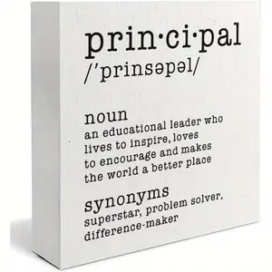 Principal Definition Sign - Principal Gifts, Principals Office Desk Decor Sign, Gifts for School Principal, Principal Appreciation Gifts, 5x5 inch