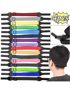 4pcs Eyeglass chains, eyeglass straps, sports eyeglass cords, eyeglass cords, eyeglass chains, safety straps, securing cords, anti-slip eyeglass cords, adjustable eyeglass cords, retractable eyeglass cords, anti-slip eyeglass accessories