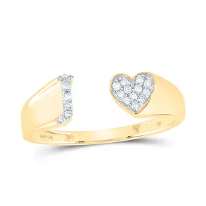 1/12Ctw-Dia Nk Gift Initial "J" Ladies Heart Ring (1.55 grams)
