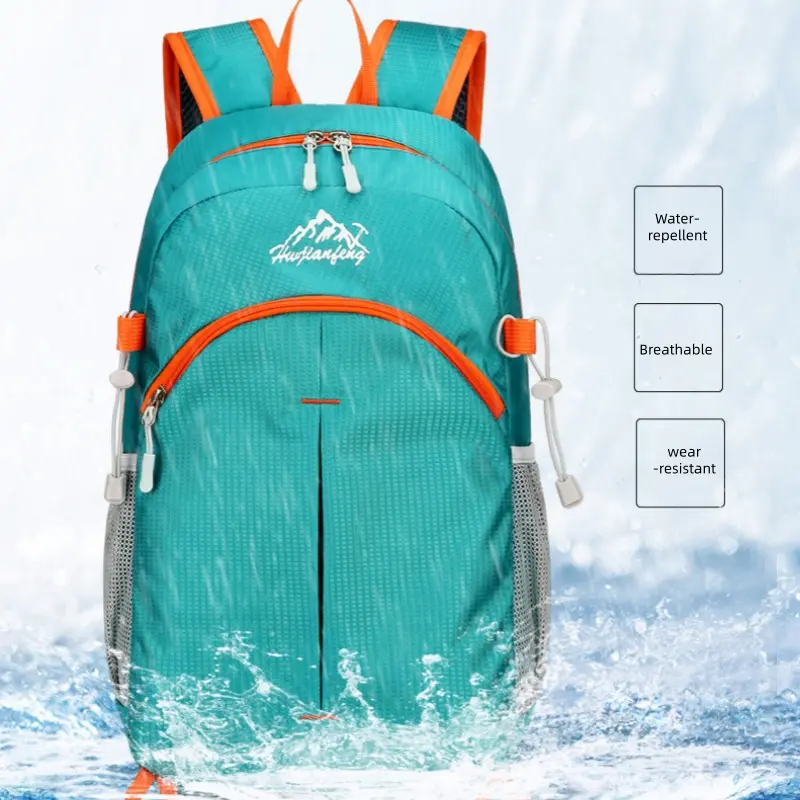 Outdoor Foldable Backpack, Waterproof Travel Sports Bag, Large Capacity Lightweight Shoulder Pack, Breathable Sporty Style, Casual Nylon Backpack
