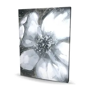 Begin Home Decor C1RC36483W45J7 36 x 48 in. Abstract White Orchid - Gray Canvas Art for Home Decor