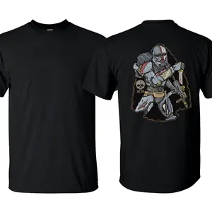 Tactical Skull Hunter Warrior Graphic Tee, Armored Combat Soldier Shirt, Patriotic Military Gift for Veterans, Unisex Cotton Short Sleeve Casual Shirt