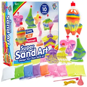 Creative Kids’ Sand Art! 10 - Bottle Kit, 6+ Age, Colorful Sand, Easy Funnel, Perfect for TikTok Craft Challenges