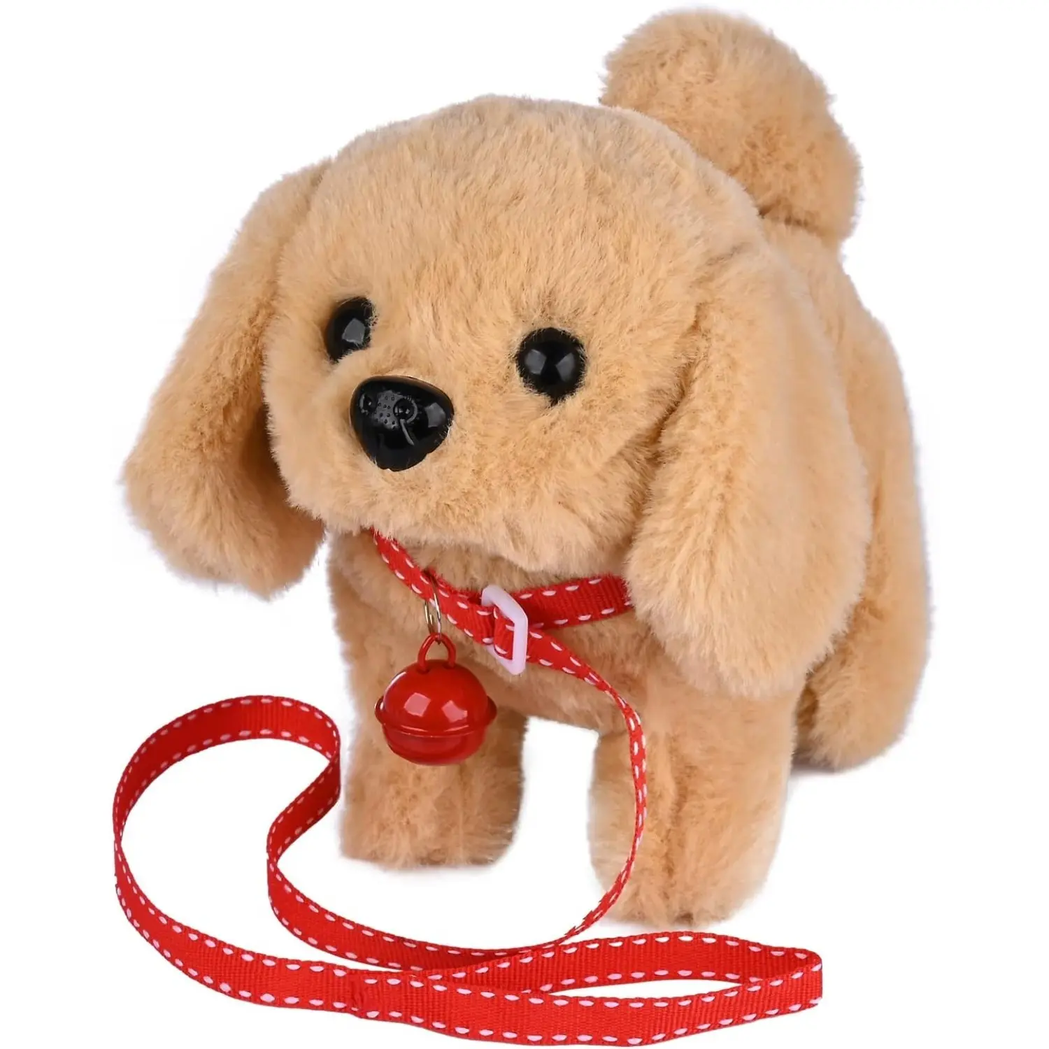 Plush Golden Retriever Electronic Interactive Pet Toy Puppy - 6.3"(h)x7.4"(l)x3.9"(w), Walking, Barking, Tail Wagging, Stretching, Adorable Features for Boy, Girl, Unisex Kids
