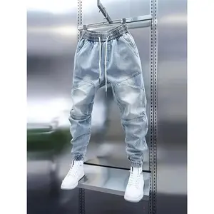 Men's Four Seasons Casual Jeans Outdoor Trousers Jogger Jeans Youth Trousers Jeans