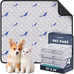 Washable Pee Pads for Dogs, 4 Pack Puppy Pads, Super Absorbent & Leakproof with Anti-Slip Bottom for Dog Training, Crates, Car, Pet Pee Pads, and Furniture