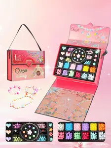 260pcs Lucky DIY Bead Crossbody Bag, Cute Colorblock Jewelry Gift Box, All Seasons Brain Teaser Treasure Chest