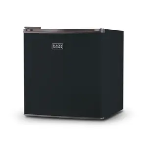 BLACK+DECKER 1.7 Cu. Ft. Compact Refrigerator, ENERGY STAR Certified, Single Door Mini Fridge with Chiller Compartment, Personal Fridge for Home or Dorm Room, R600a Refrigerant, BCRK17B, Black
