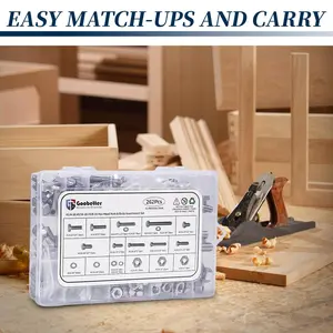 292Pcs 304 Stainless Steel (A2) Hex Head Flange Bolt & Nut Assortment Kit, Metric M6 M8 M10 with Storage Case