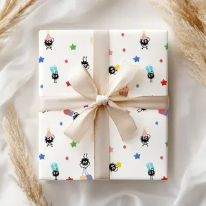 Ghibli Gift Wrap Paper, Anime Inspired Christmas Wrapping Paper, Xmas Wrapping Paper Roll, Anime Fans Gift Wrap Papers