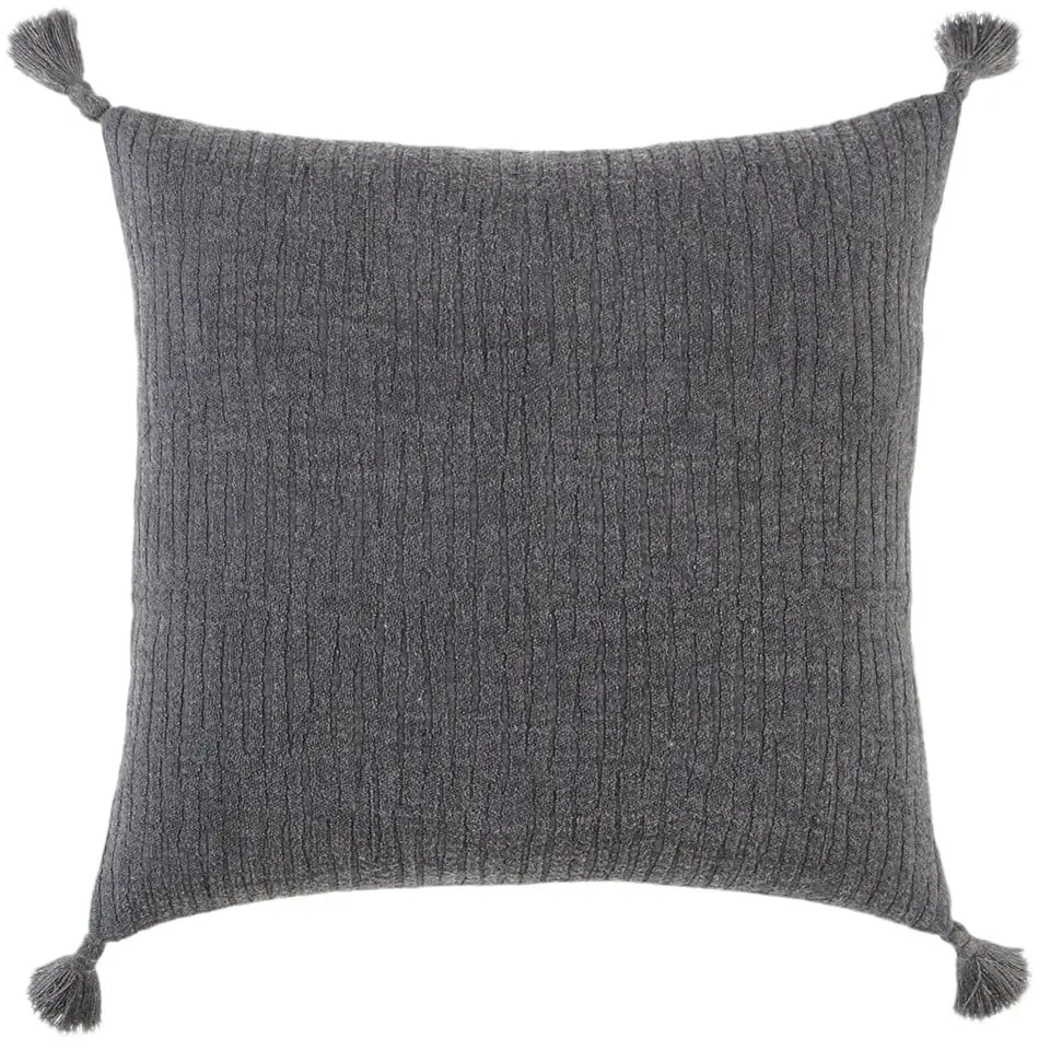 HomeRoots Square Seat Cushion - 403499 Black Solid Tonal Abstract Stripe, Home Decorative, Sofa, Couch Cushion with 2-Sided Covers, Home Decorative Cushion, Sofa Cushion