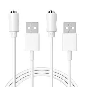 2 count Rose Charger   Cables USB Cables 2.7ft  DC Charger Cord for Quick  Replacement -1Pin(White)