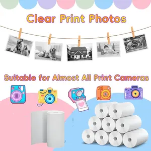 Kids Instant Camera Refill Print Paper-10 Rolls for Kids Instant Print Camera,HD Printing Thermal Print Paper Set Portable Refill Print Paper (No Camera)